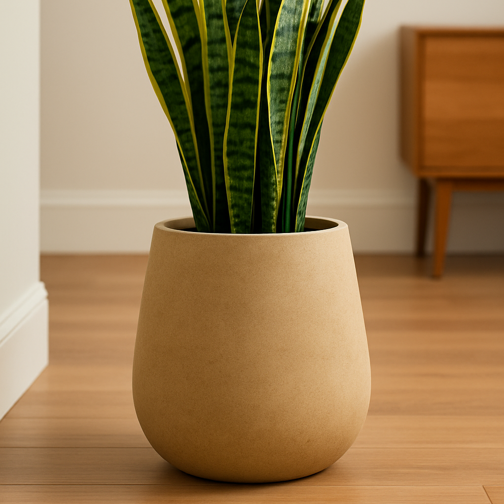 Rustic Tall Bowl Planter - Sand