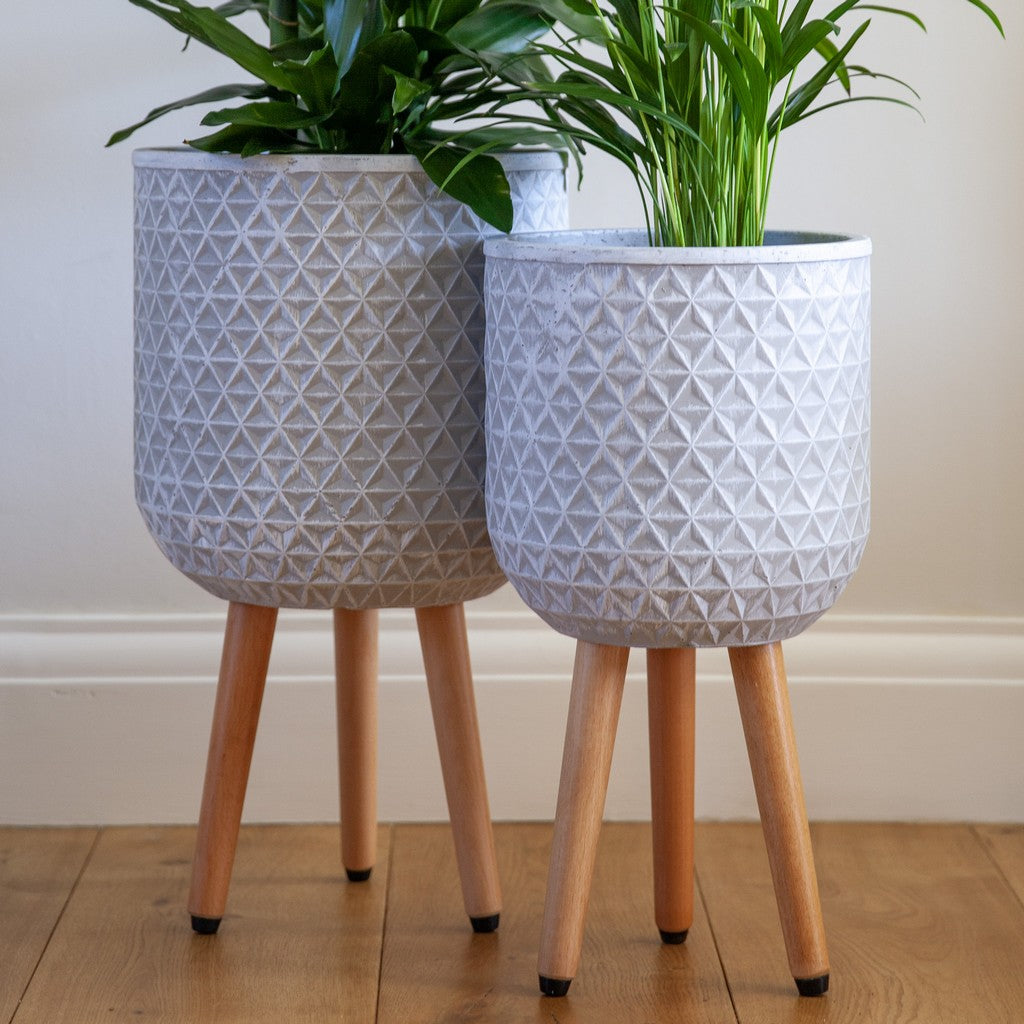 indoor planter on legs Patterned Geometric Indoor Planter on Legs