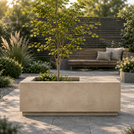 Rustic Planter Bench - Sand