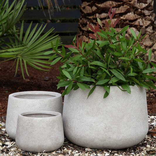 Rustic Short Bowl Planter - Stonelite / Fibreclay
